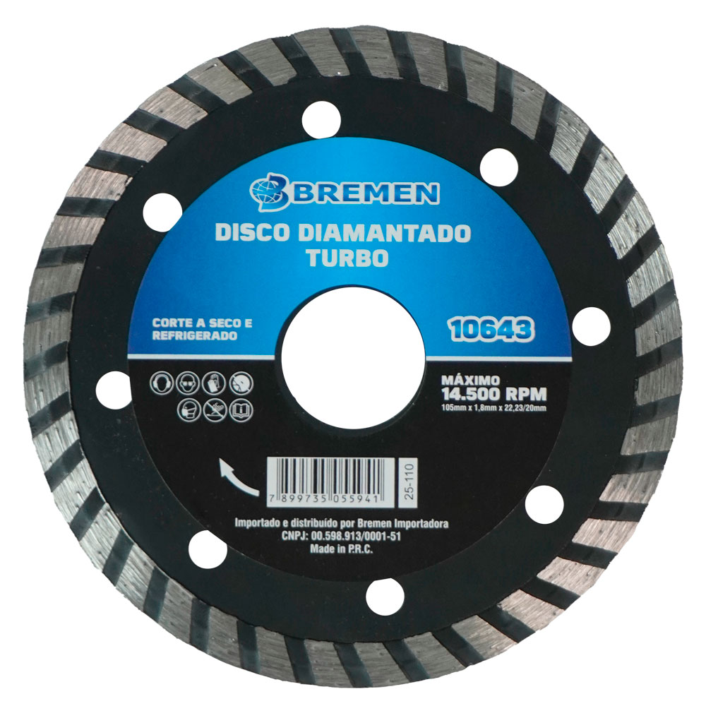 Disco Diamantado • Turbo • 105 x 20 x 1,8 mm