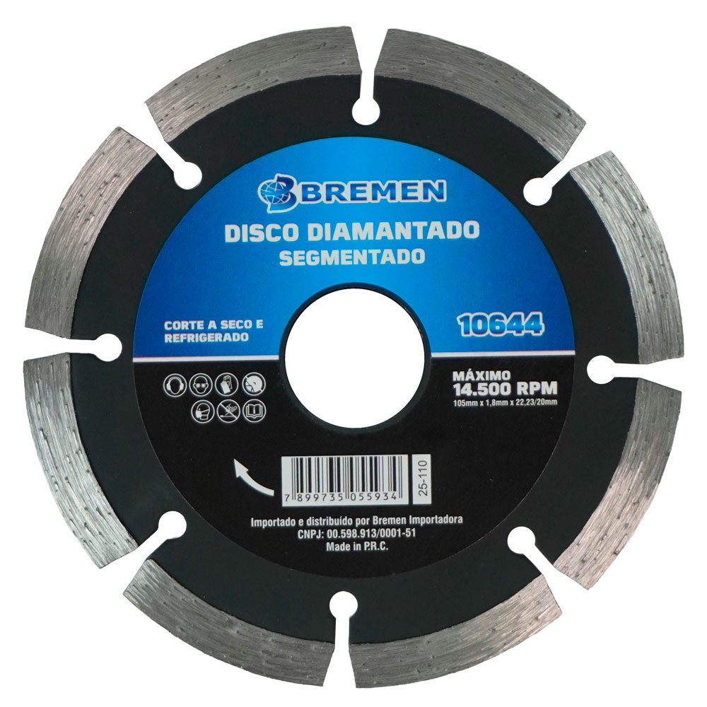 Disco Diamantado • Segmentado • 110 x 20 x 1,8 mm