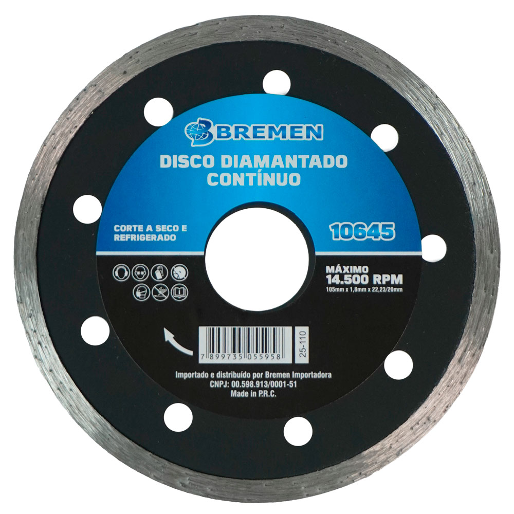 Disco Diamantado • Contínuo • 105 x 20 x 1,8 mm