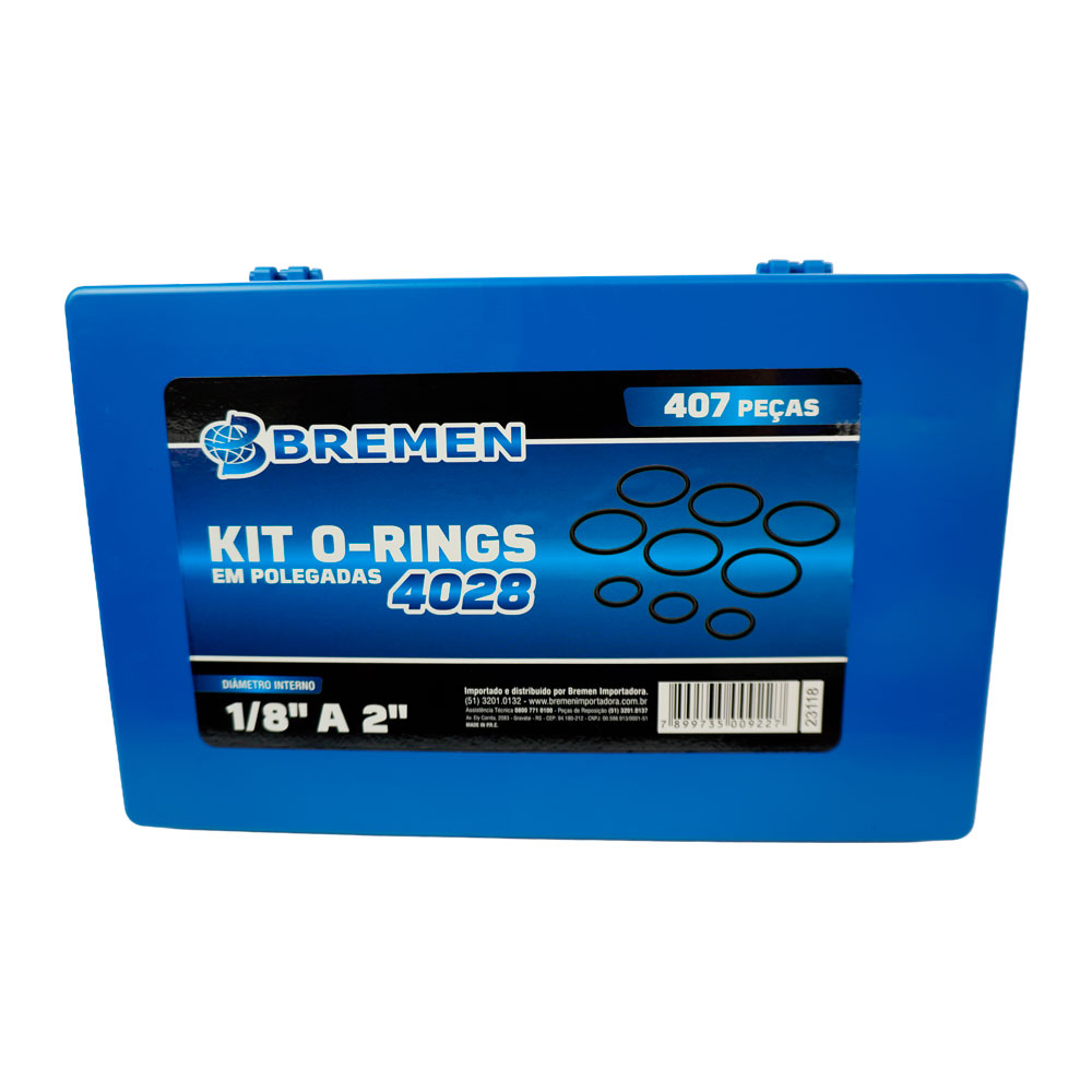 Kit Maleta O-Rings NBR 407 Peças • Medidas no Sistema Imperial (pol.)