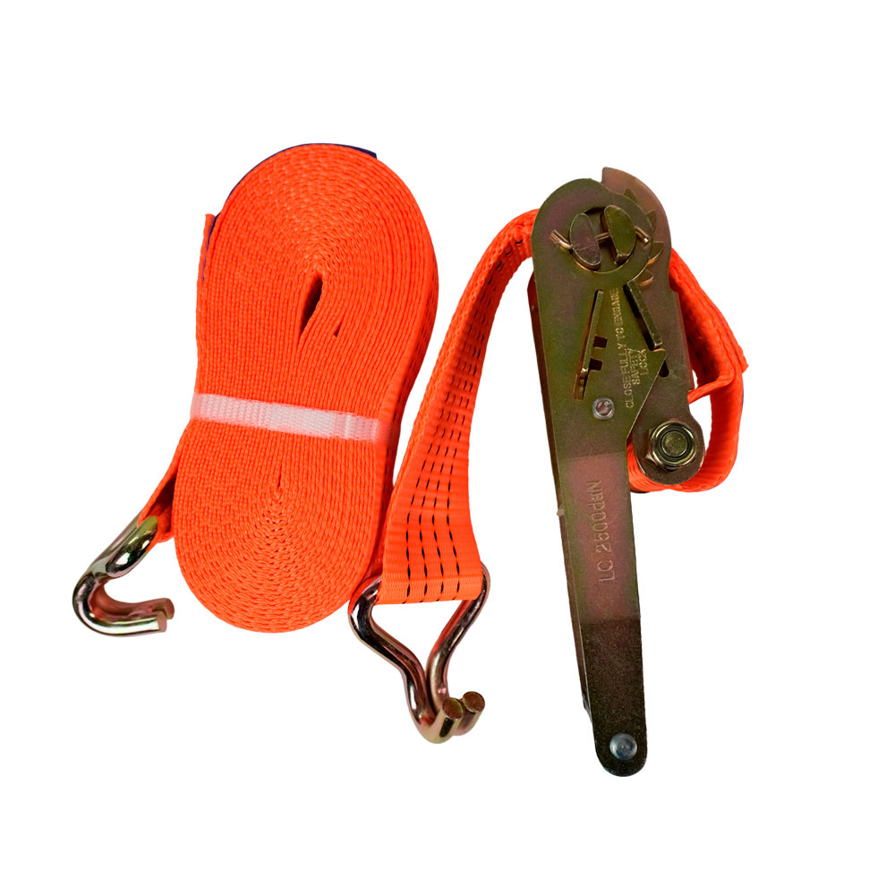 Cinta para Amarração de Carga 4T x 50MM x 9.5M Com Catraca e Gancho Tipo J