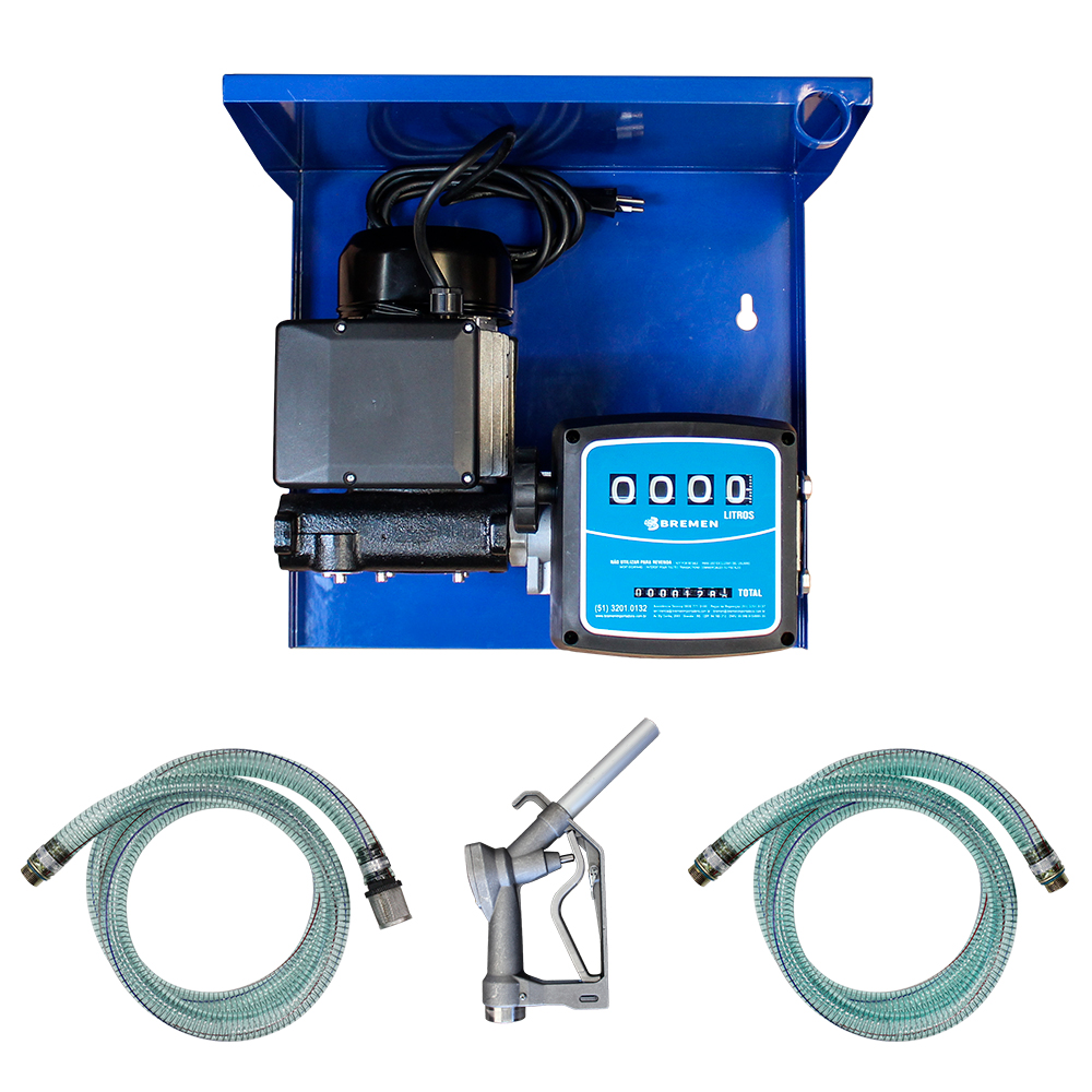 Kit de Abastecimento para Diesel 230V 60 L/min • C/ Medidor, Bico e Mangueira 4m