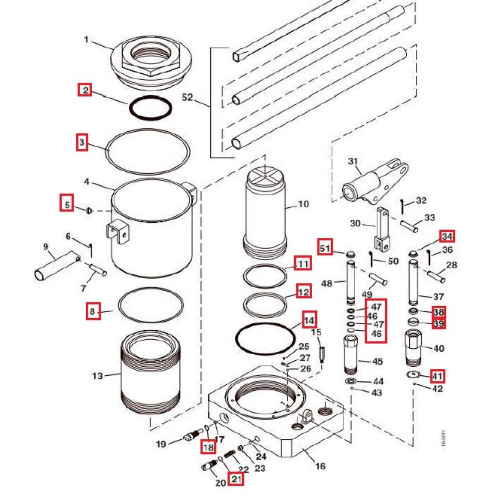 Kit Reparo para Macaco Hidráulico Garrafa 2214