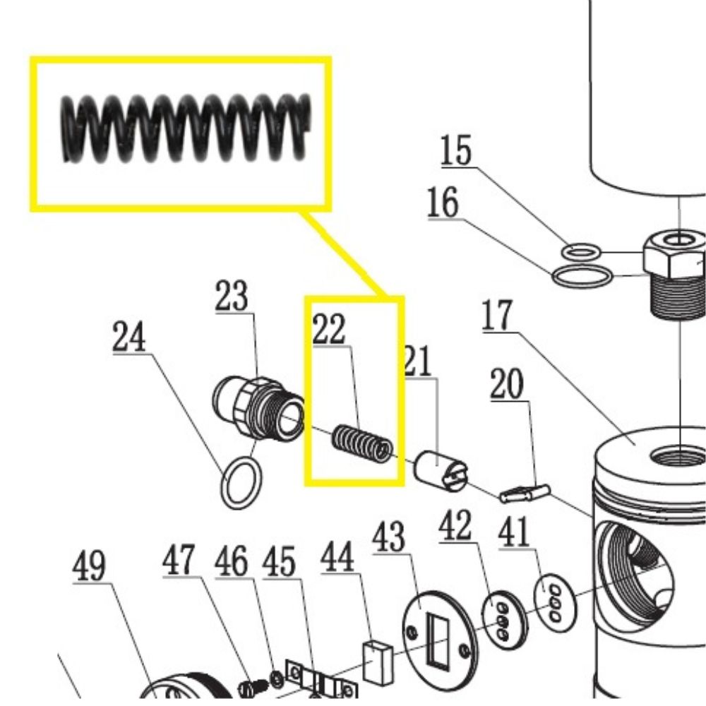 Mola de Compressão Cilíndrica 11 Espirais para 8598 e 8885