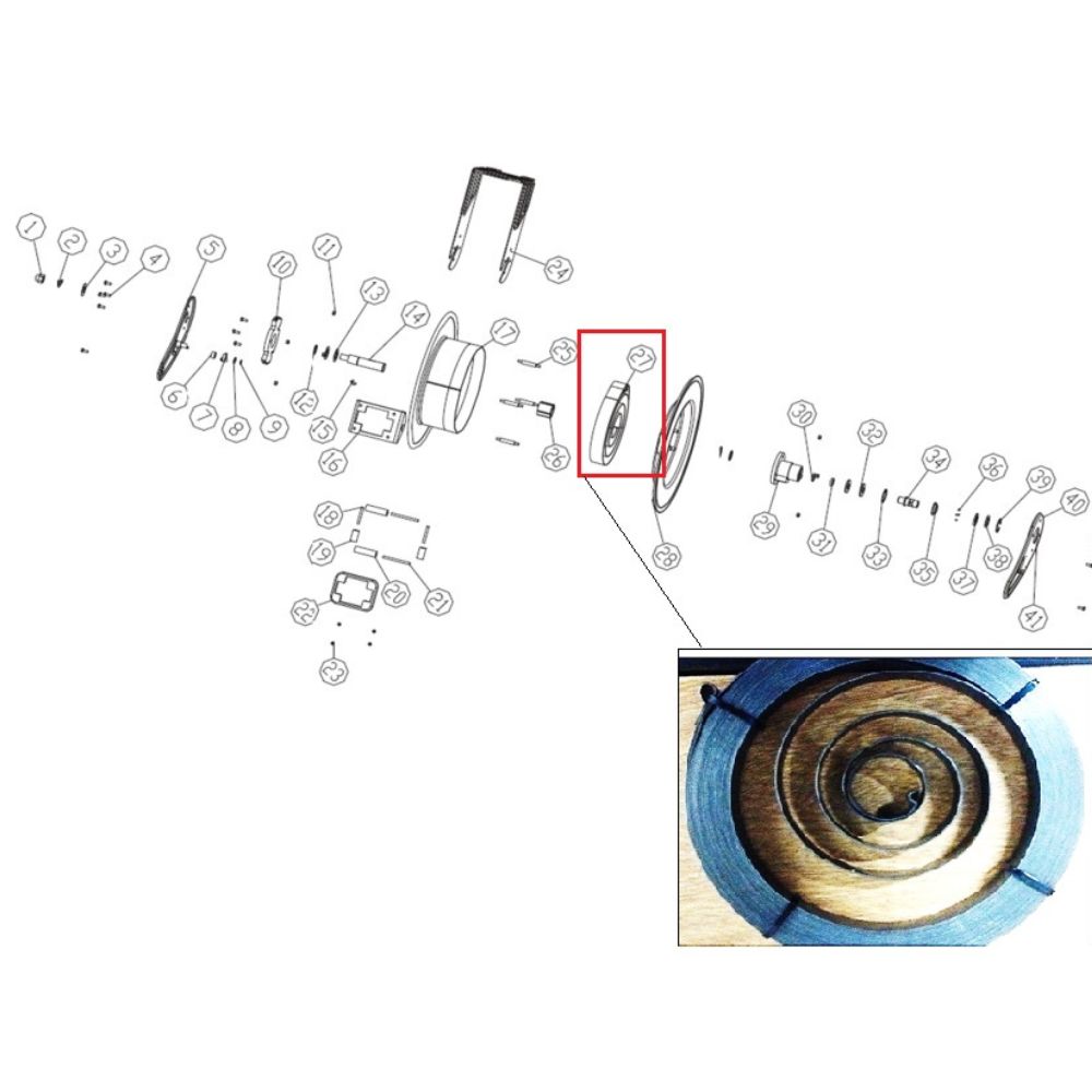 Mola para Carretel 16 Voltas 1,2 x 40 x 23,4 mm P/ 3791