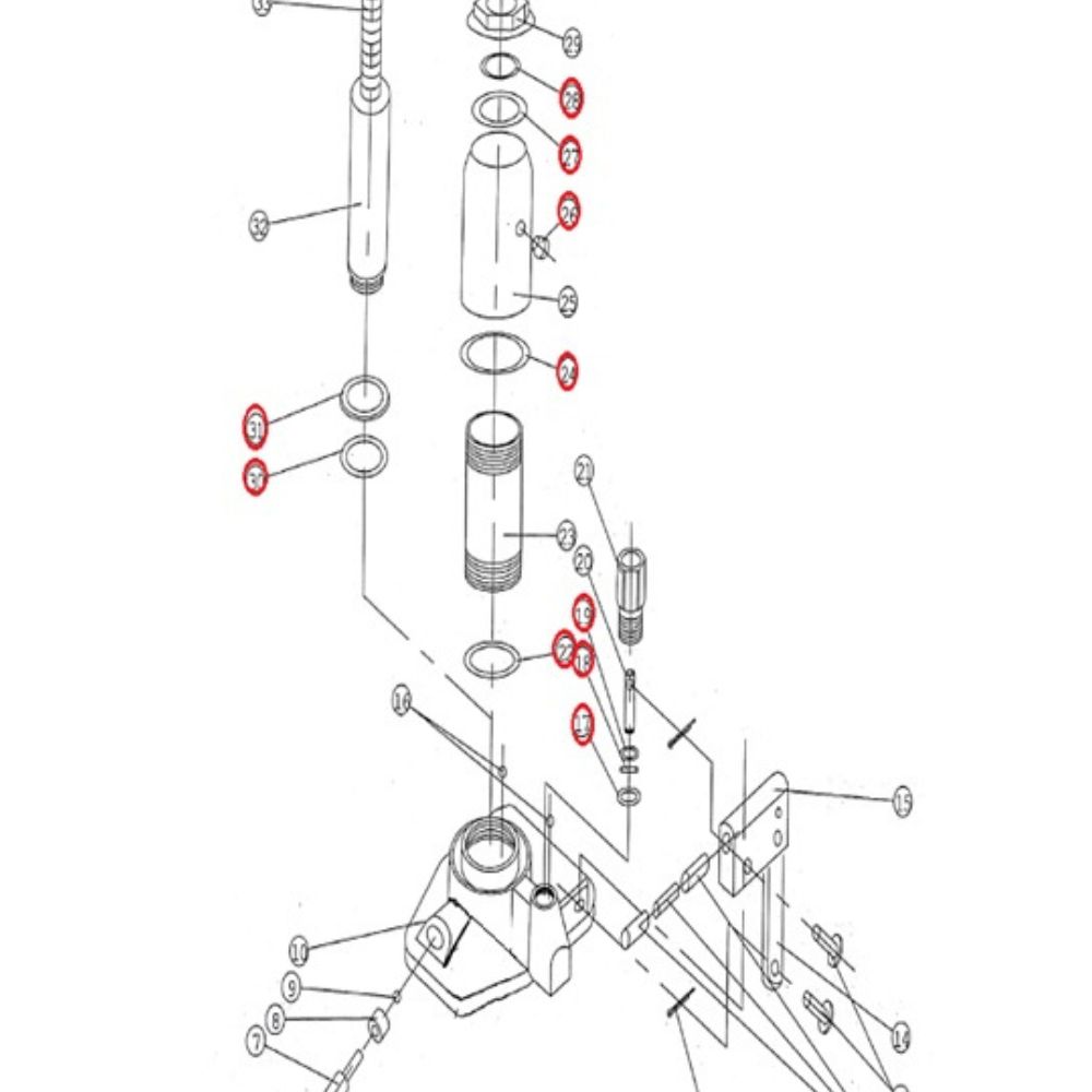 Kit Vedação para Macaco Tipo Garrafa 16 ton 2216