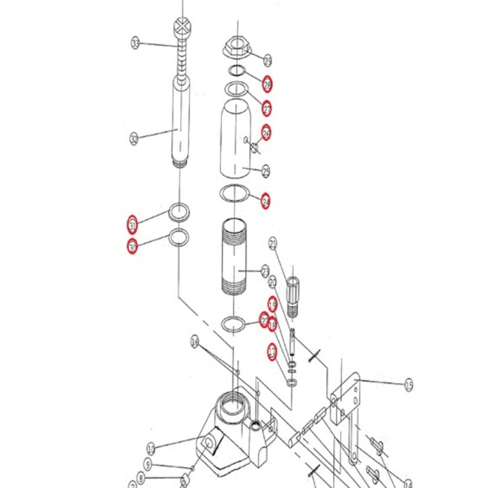 Kit Vedação para Macaco Tipo Garrafa 4 ton 2220