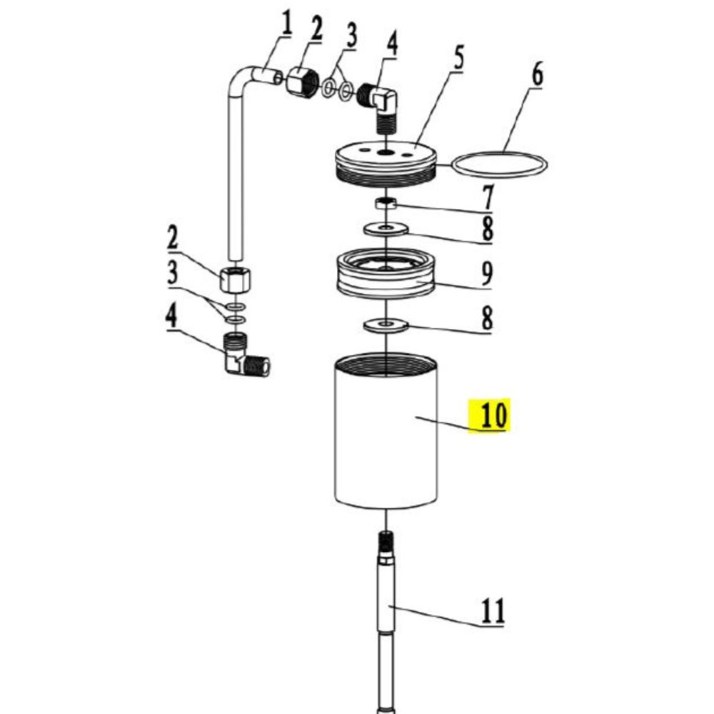 Cilindro de Compressão de Ar P/ 8598, 8597, 8596 e 8595