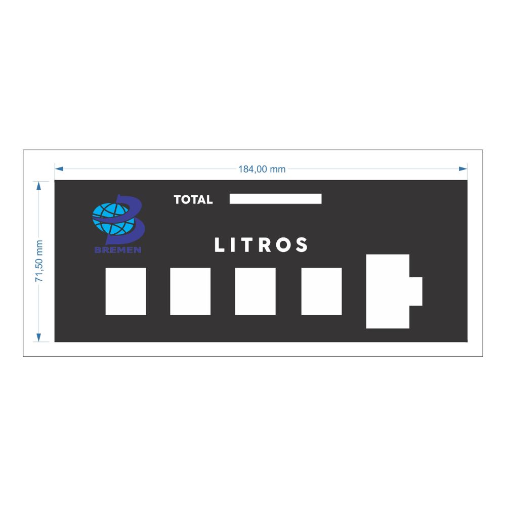 Acrílico Frontal P/ Numerador para Bloco Volumétrico 6532