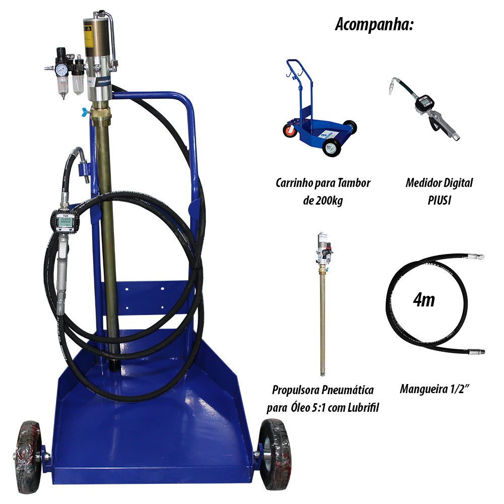 Unidade móvel • óleo lubrificante • 200 l • rateio 5:1