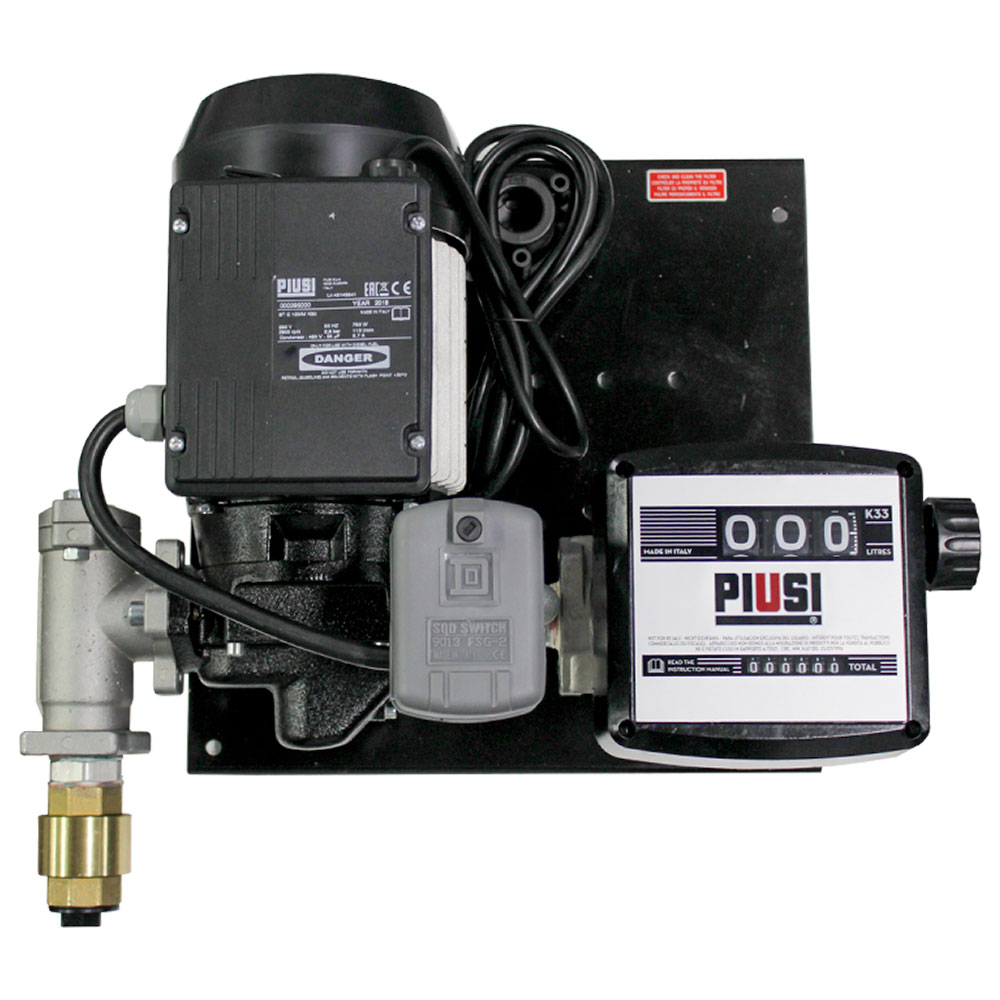 Kit Abastecimento PIUSI para Diesel 220V 90L/min • C/ Bico Automático, Mangueira de Transf. NBR 4m, Pressostato e Válvula Antirretorno com Filtro