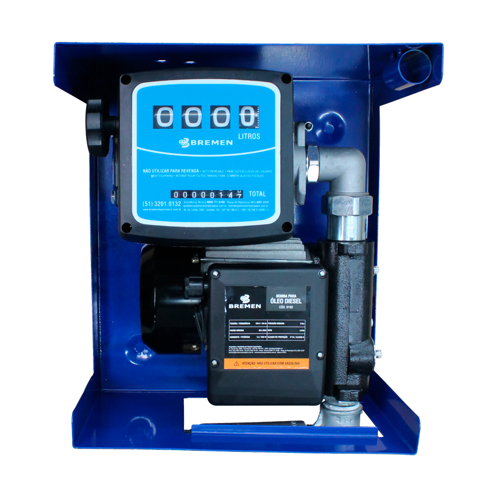 Kit para Contentor IBC com Bomba para Diesel 220V 60L/min • C/ Filtro, Bico Manual e Mangueira de Transf. NBR 4m
