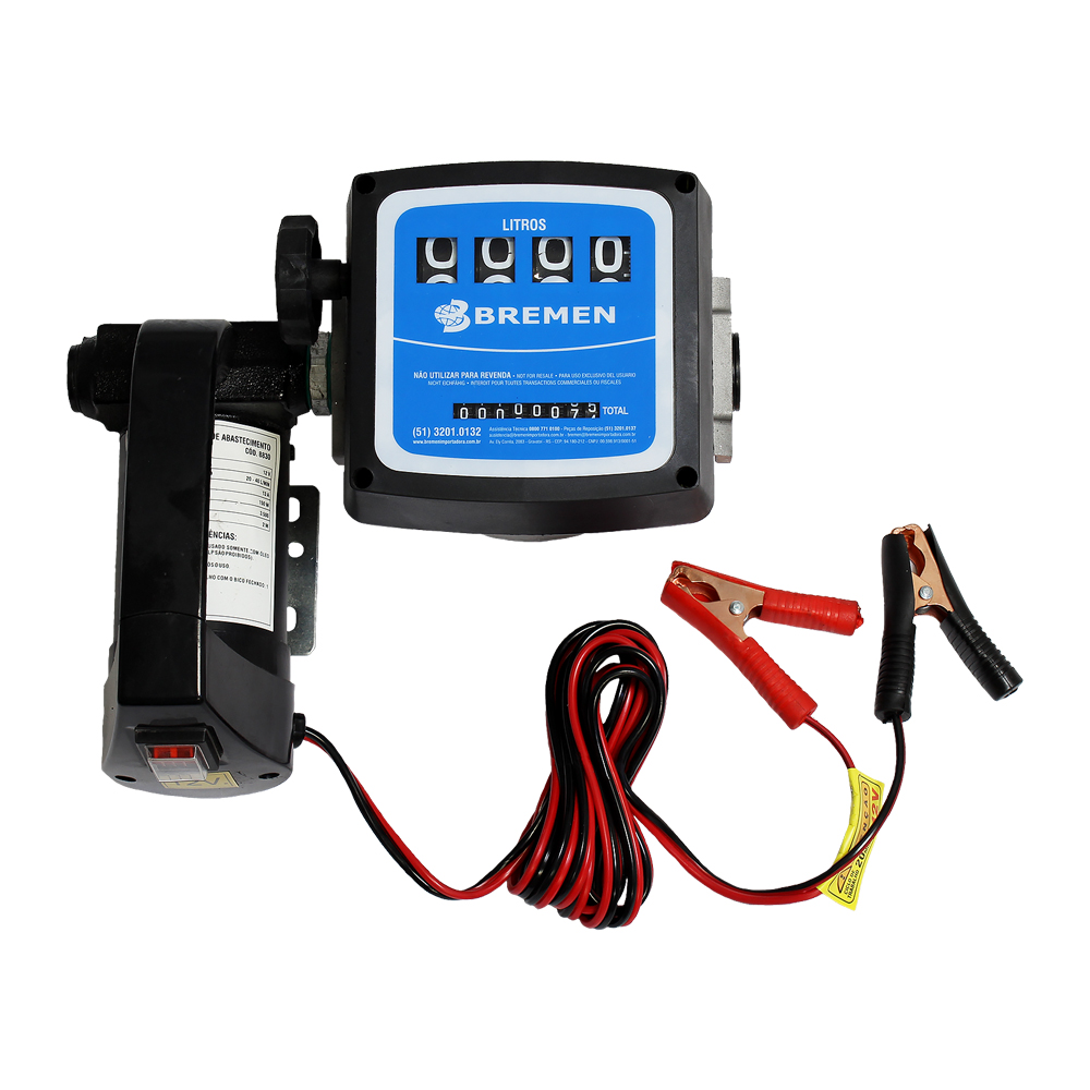 Kit Abastecimento para Diesel 12V 40L/min • C/ Bico Manual e Mangueira de Transf. NBR 4m
