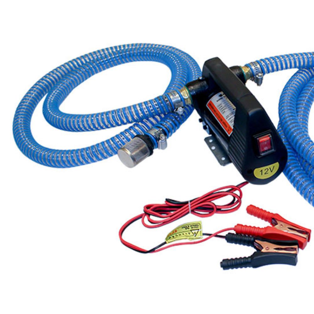 Bomba para Diesel 12V 155W 40L/min • C/ Bico Ponteira e Mangueiras PVC