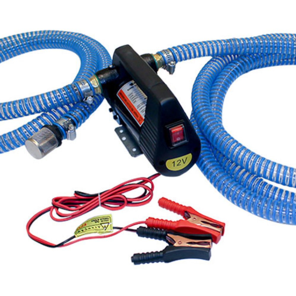 Bomba para Diesel 12V 155W 40L/min • C/ Bico Ponteira e Mangueiras PVC