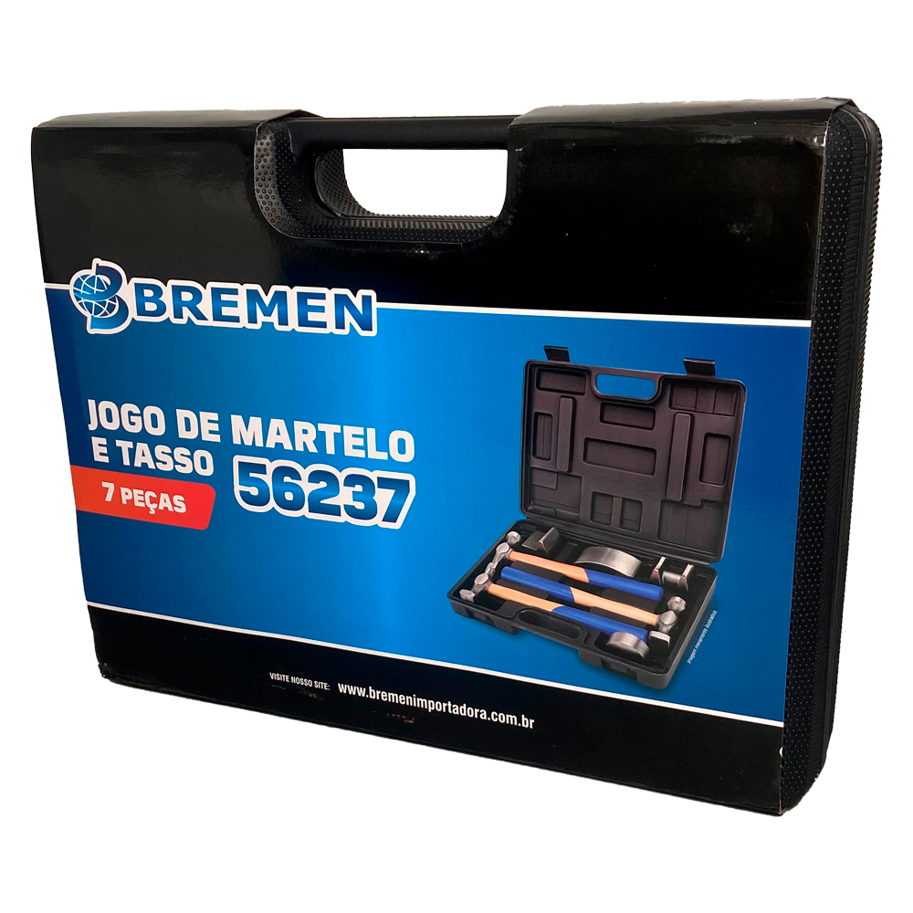Jogo de Martelo e Tasso • 7 Peças • C/ Maleta