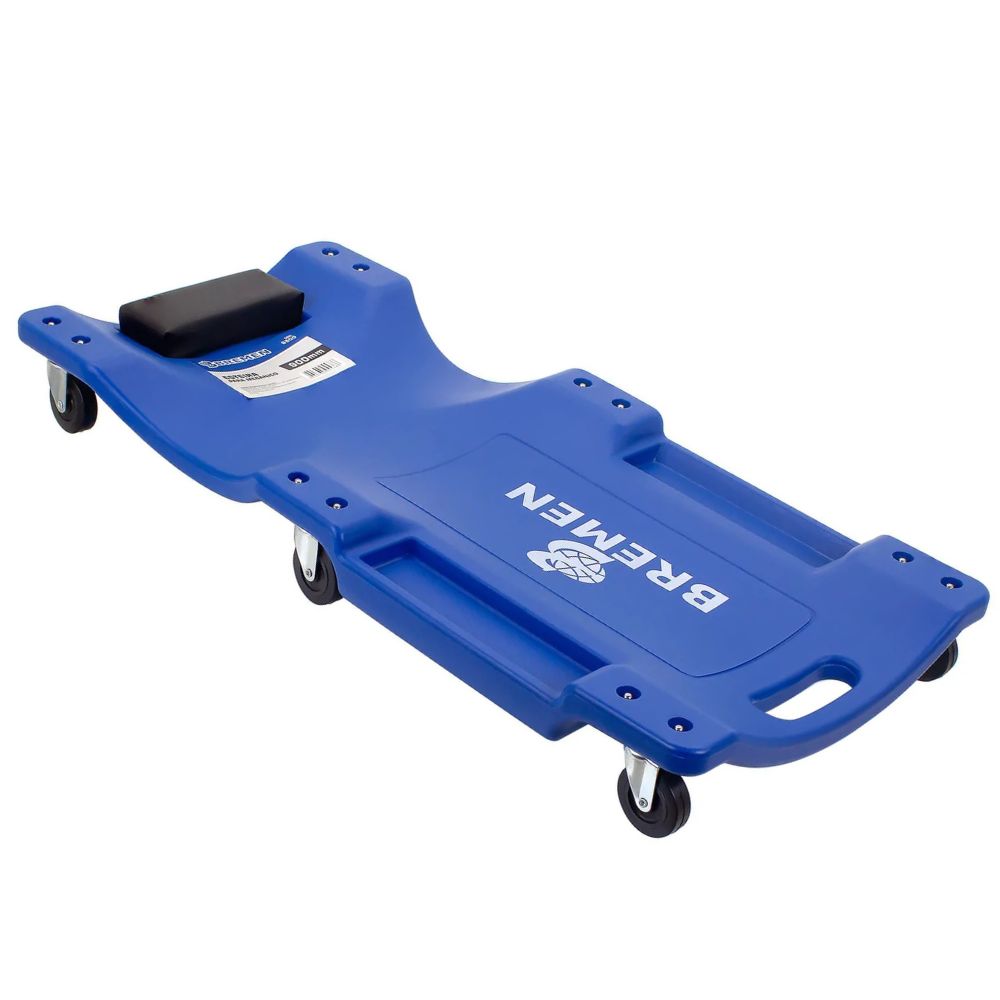 Esteira para Mecânico 150 kg Azul • C/ Encosto para Cabeça e Porta-Ferramentas